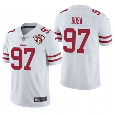 Nike San Francisco 49ers #97 Nick Bosa White Vapor Untouchable 75th anniversary Authentic Stitched NFL Jersey