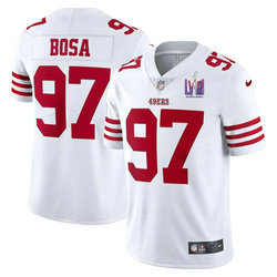 Nike San Francisco 49ers #97 Nick Bosa White With 2024 Super Bowl (LVIII ) patch Jersey