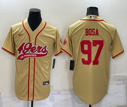 Nike San Francisco 49ers #97 Nick Bosa Yellow Joint adults Authentic Stitched baseball jersey