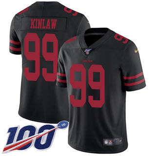Nike San Francisco 49ers #99 Javon Kinlaw 100th Season Black Vapor Untouchable NFL Jerseys