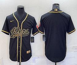 Nike San Francisco 49ers Blank Black Gold Joint adults Authentic Stitched baseball jersey