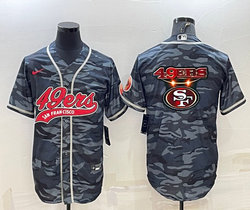 Nike San Francisco 49ers Grey Camo With Patch Joint Big Logo Authentic Stitched baseball jersey