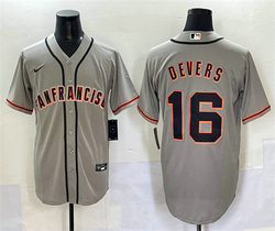 Nike San Francisco Giants #16 Rafael Devers Gray Authentic Stitched MLB Jersey