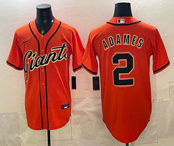 Nike San Francisco Giants #2 Willy Adames Orange Authentic Stitched MLB Jersey