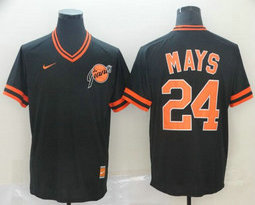 Nike San Francisco Giants #24 Willie Mays Pullover Throwback Authentic stitched MLB jersey