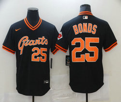 Nike San Francisco Giants #25 Barry Bonds Black pullover Authentic stitched MLB jersey