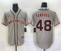 Nike San Francisco Giants #48 Pablo Sandoval Gray Jersey