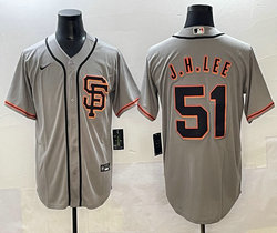 Nike San Francisco Giants #51 Jung Hoo Lee Gray Authentic Stitched MLB Jersey