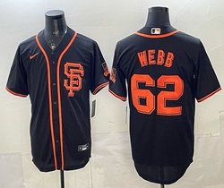 Nike San Francisco Giants #62 Logan Webb Black Authentic Stitched MLB Jersey