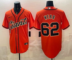 Nike San Francisco Giants #62 Logan Webb Orange Authentic Stitched MLB Jersey