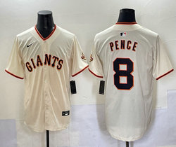 Nike San Francisco Giants #8 Hunter Pence Gream Authentic Stitched MLB Jersey