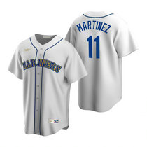 Nike Seattle Mariners #11 Edgar Martinez White Cooperstown Collection Game Authentic Stitched MLB jersey