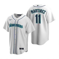 Nike Seattle Mariners #11 Edgar Martinez White Game Authentic Stitched MLB jersey