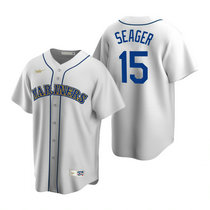 Nike Seattle Mariners #15 Kyle Seager White Cooperstown Collection Game Authentic Stitched MLB jersey