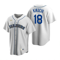 Nike Seattle Mariners #18 Yusei Kikuchi White Cooperstown Collection Game Authentic Stitched MLB jersey