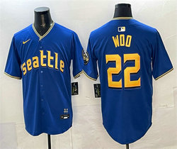 Nike Seattle Mariners #22 Bryan Woo Royal City Stitched Jersey