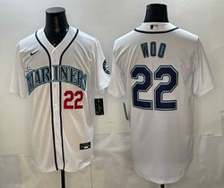 Nike Seattle Mariners #22 Bryan Woo White Stitched Baseball Jersey