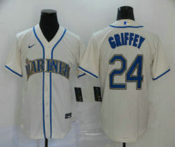 Nike Seattle Mariners #24 Ken Griffey Cream Game Authentic Stitched MLB jersey