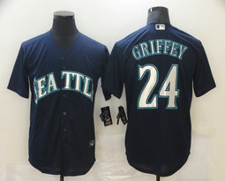 Nike Seattle Mariners #24 Ken Griffey Jr. Blue Game Authentic Stitched MLB jersey
