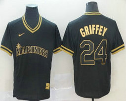 Nike Seattle Mariners #24 Ken Griffey Pullover Cooperstown Collection Authentic stitched MLB jersey