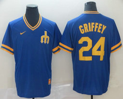 Nike Seattle Mariners #24 Ken Griffey Pullover Throwback Authentic stitched MLB jersey