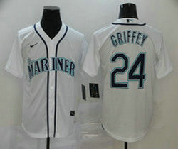 Nike Seattle Mariners #24 Ken Griffey White Game Authentic Stitched MLB jersey