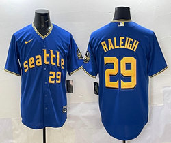 Nike Seattle Mariners #29 Cal Raleigh Blue City Authentic Stitched MLB jersey