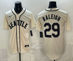 Nike Seattle Mariners #29 Cal Raleigh Cream Authentic Stitched MLB jersey
