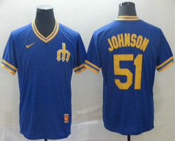 Nike Seattle Mariners #51 Randy Johnson Pullover Throwback Authentic stitched MLB jersey