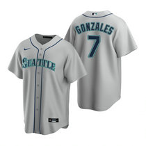 Nike Seattle Mariners #7 Marco Gonzales Gray Game Authentic Stitched MLB jersey