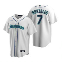 Nike Seattle Mariners #7 Marco Gonzales White Game Authentic Stitched MLB jersey