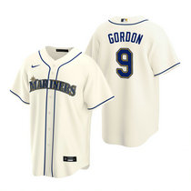 Nike Seattle Mariners #9 Dee Gordon Cream Game Authentic Stitched MLB jersey