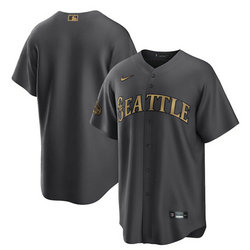 Nike Seattle Mariners Blank Charcoal 2022 All Star Authentic Stitched MLB Jersey