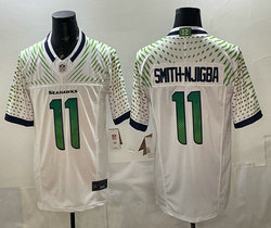 Nike Seattle Seahawks #11 Jaxon Smith-Njigba 2025 White Rivalries Stitched Football Jersey