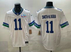 Nike Seattle Seahawks #11 Jaxon Smith-Njigba White Super Bowl LX 60 Patch Jersey