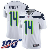 Nike Seattle Seahawks #14 D.K. Metcalf 100th Season White Vapor Untouchable Limited Authentic Stitched NFL Jersey