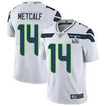Nike Seattle Seahawks #14 D.K. Metcalf White Super Bowl LX 60 Patch Jersey