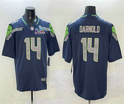 Nike Seattle Seahawks #14 Sam Darnold Blue Super Bowl LX 60 Patch Jersey