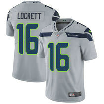 Nike Seattle Seahawks #16 Tyler Lockett Grey Vapor Untouchable Limited Authentic Stitched NFL Jersey