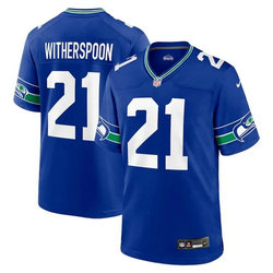 Nike Seattle Seahawks #21 Devon Witherspoon Blue Throwback Vapor Untouchable Authentic Stitched NFL Jersey.webp