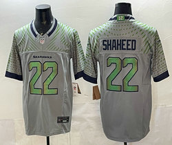 Nike Seattle Seahawks #22 Rashid Shaheed 2025 Gray Rivalries Stitched Football Jersey