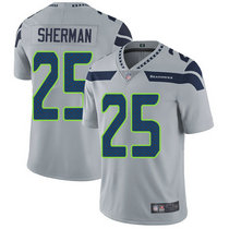Nike Seattle Seahawks #25 Richard Sherman Grey Vapor Untouchable Limited Authentic Stitched NFL Jersey