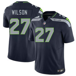Nike Seattle Seahawks #27 Emanuel Wilson Navy Authentic Stitched NFL Jersey
