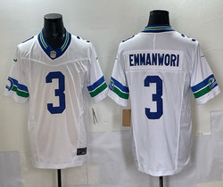 Nike Seattle Seahawks #3 Nick Emmanwori White Throwback Authentic Stitched NFL Jersey