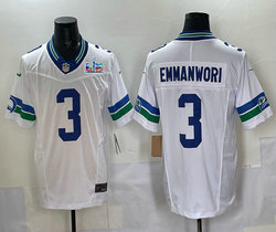 Nike Seattle Seahawks #3 Nick Emmanwori White Throwback Super Bowl LX 60 Patch Jersey
