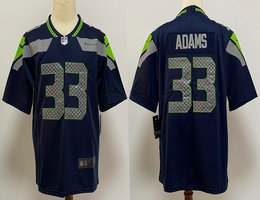 Nike Seattle Seahawks #33 Jamal Adams Blue Super Bowl LX 60 Patch Jersey