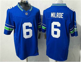 Nike Seattle Seahawks #6 Jalen Milroe Blue Throwback NFL Jersey