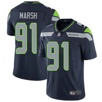 Nike Seattle Seahawks #91 Cassius Marsh Blue Vapor Untouchable Limited Authentic Stitched NFL Jersey
