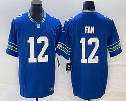 Nike Seattle Seahawks 12th Fan Blue Throwback Vapor Untouchable Authentic Stitched NFL Jersey