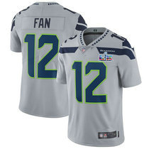 Nike Seattle Seahawks 12th Fan Grey Super Bowl LX 60 Patch Jersey